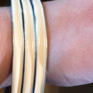 White enamel metal bangles